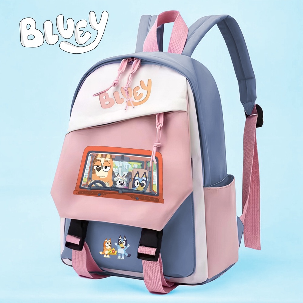 Bluey Bingo Mini Backpack - High-Quality Travel Kindergarten & …pink blue white